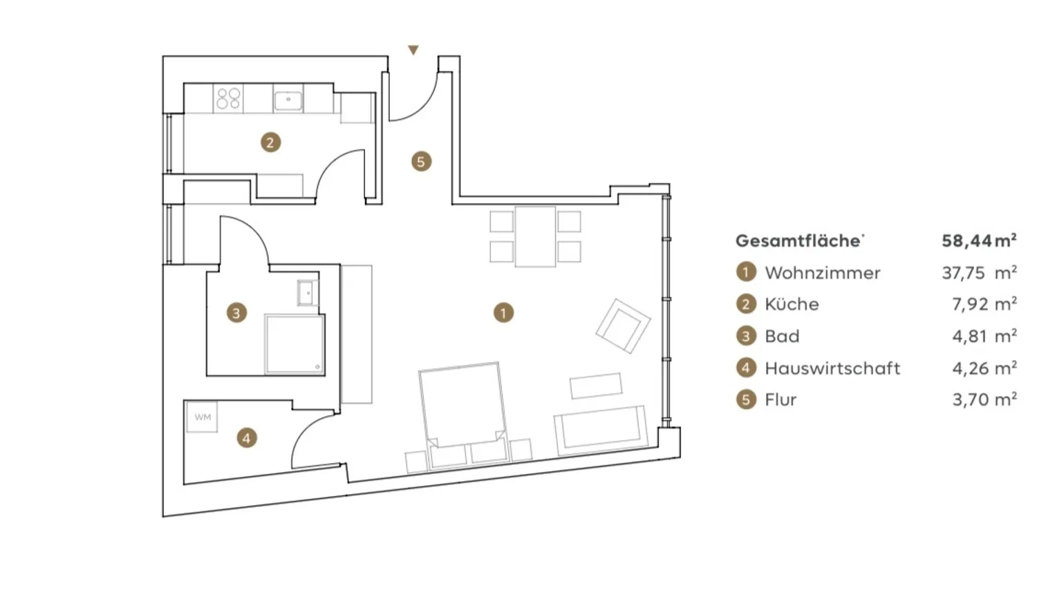 1 Zimmer Wohnung mit 58 m² in Bremen – Bild 1