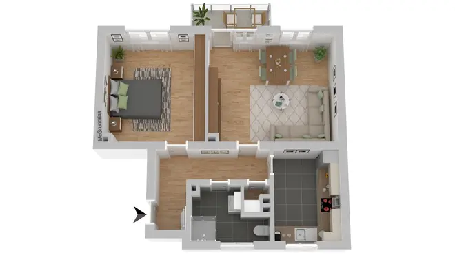 2 Zimmer Wohnung mit 55 m² in Hagen – Bild 2
