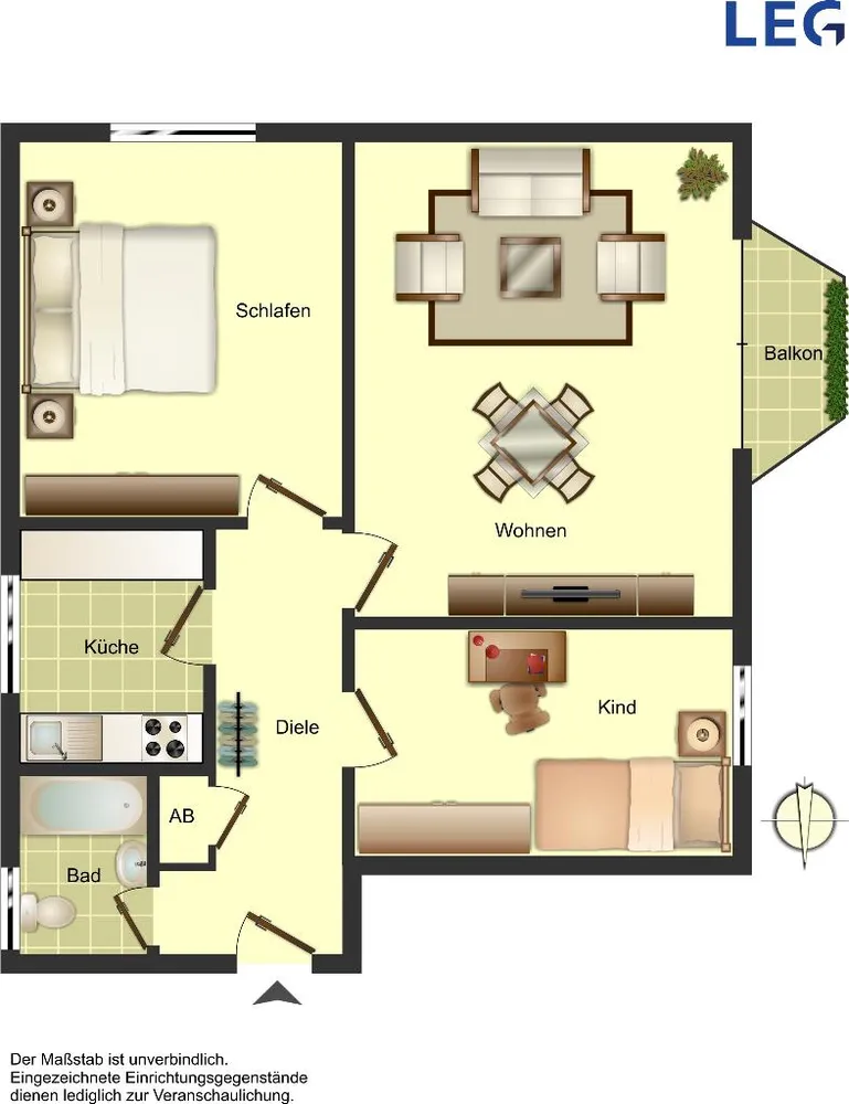 4 Zimmer Wohnung mit 63 m² in Hamm – Bild 2