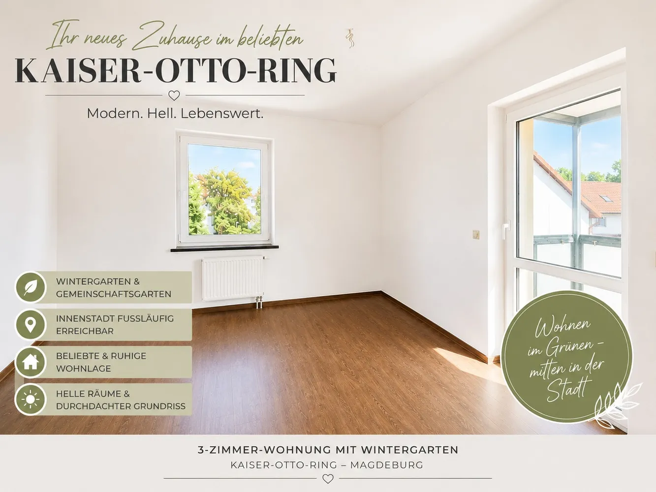 3 Zimmer Wohnung mit 75 m² in Magdeburg – Bild 1