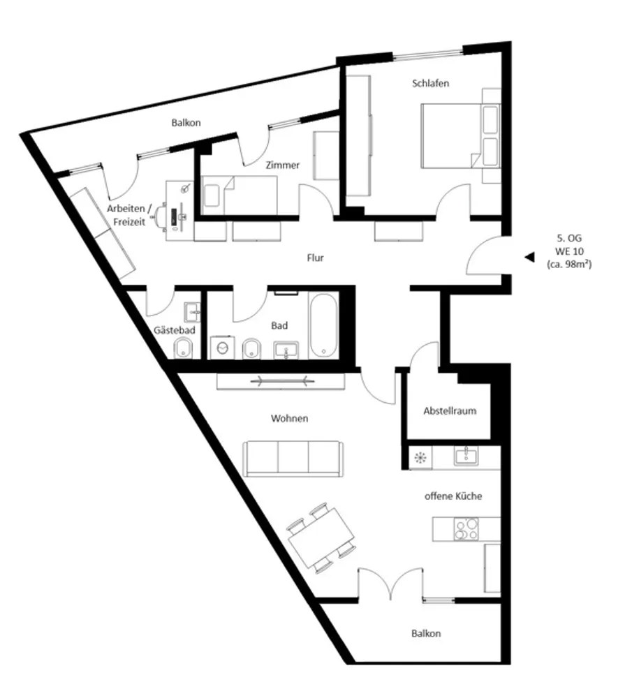 4 Zimmer Wohnung mit 98 m² in Leipzig – Bild 2