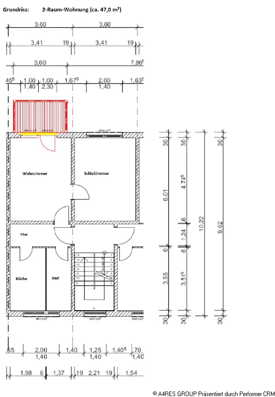 2 Zimmer Wohnung mit 47 m² in Greifswald – Bild 4