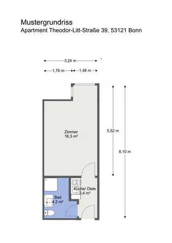 1 Zimmer Wohnung mit 22 m² in Bonn – Bild 5