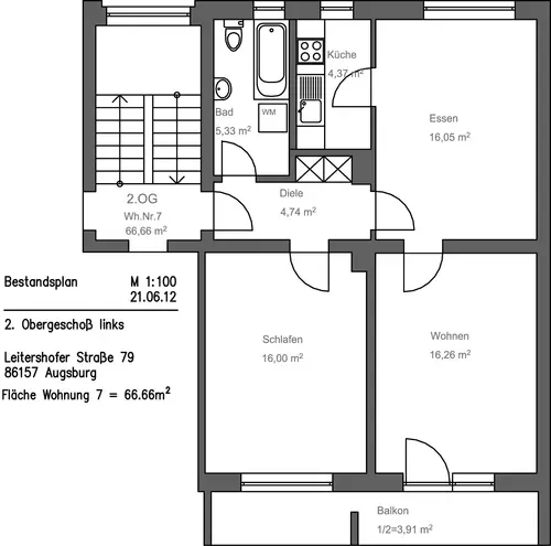 2 Zimmer Wohnung mit 67 m² in Augsburg – Bild 3