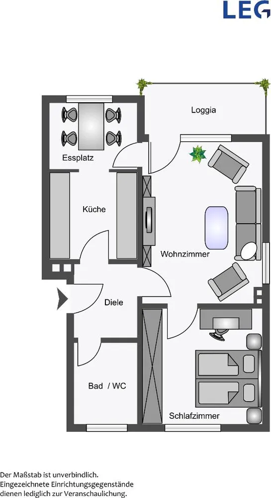 2 Zimmer Wohnung mit 51 m² in Hamm – Bild 2