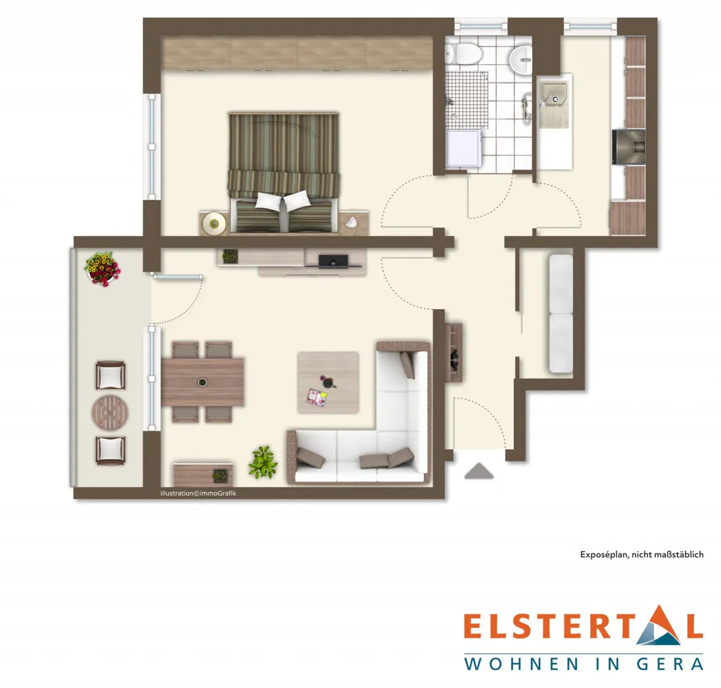 2 Zimmer Wohnung mit 55 m² in Gera – Bild 2