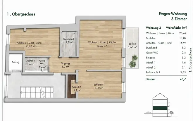 3 Zimmer Wohnung mit 77 m² in Köln – Bild 11