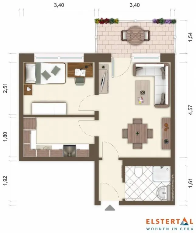 2 Zimmer Wohnung mit 40 m² in Gera – Bild 10