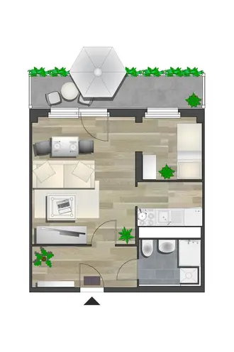 1 Zimmer Wohnung mit 36 m² in Chemnitz – Bild 2
