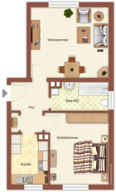 2 Zimmer Wohnung mit 50 m² in Mönchengladbach – Bild 2