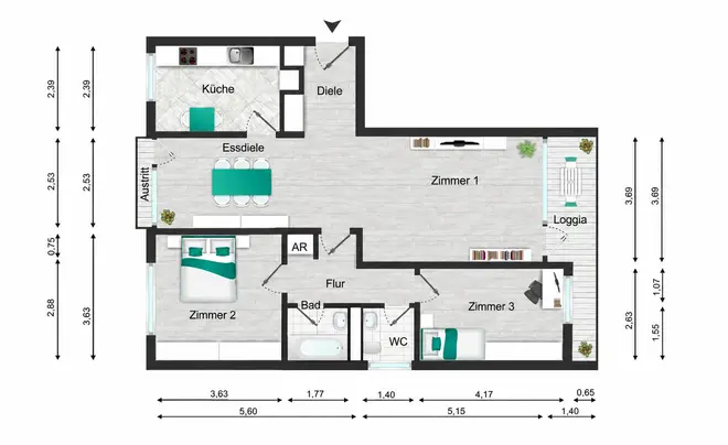 3 Zimmer Wohnung mit 85 m² in Heidelberg – Bild 11