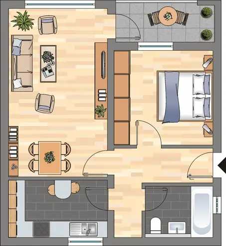 2 Zimmer Wohnung mit 52 m² in Oldenburg – Bild 2
