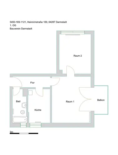 2 Zimmer Wohnung mit 53 m² in Darmstadt – Bild 7