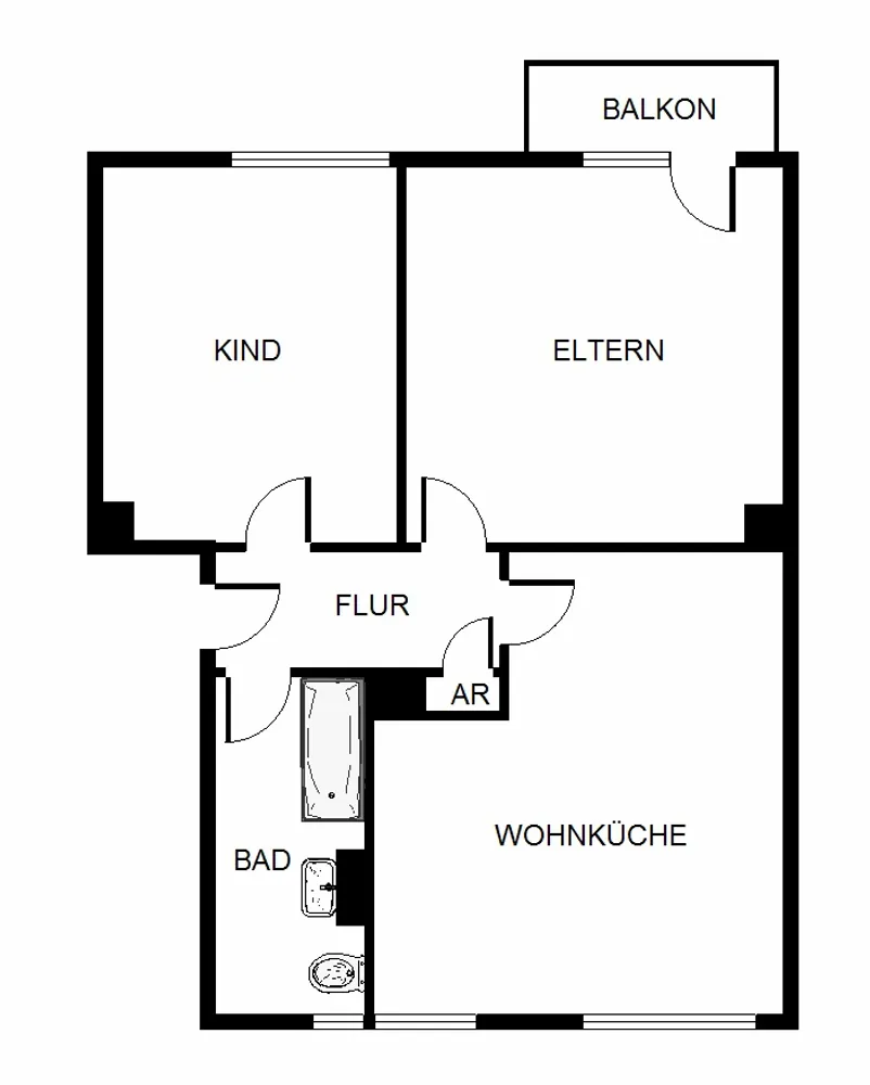 2 Zimmer Wohnung mit 58 m² in Ludwigshafen am Rhein – Bild 1