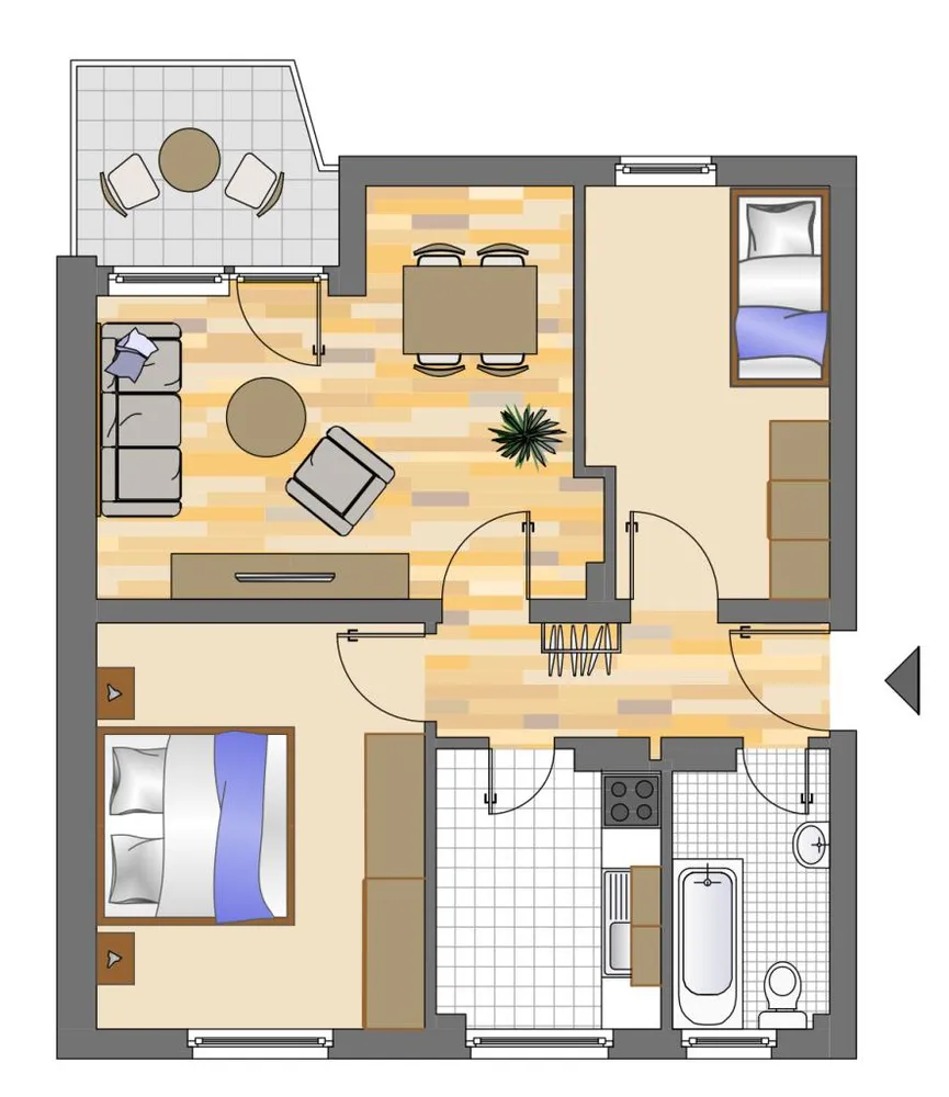 3 Zimmer Wohnung mit 59 m² in Siegen – Bild 1