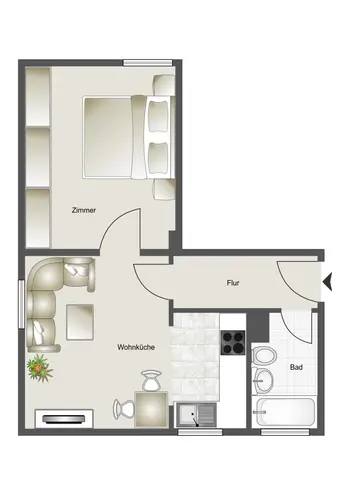 2 Zimmer Wohnung mit 38 m² in Bochum – Bild 2