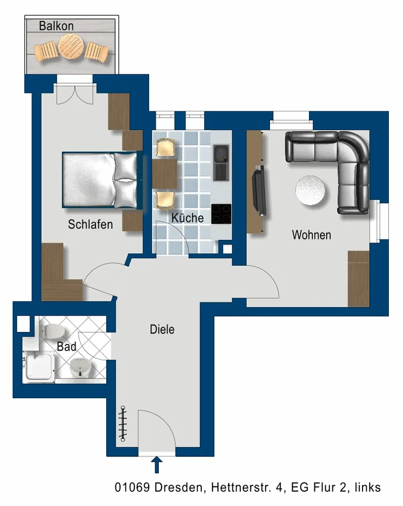 2 Zimmer Wohnung mit 57 m² in Dresden – Bild 2