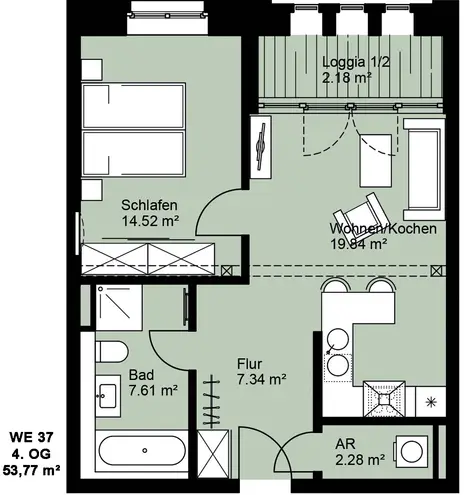 2 Zimmer Wohnung mit 54 m² in Leipzig – Bild 9