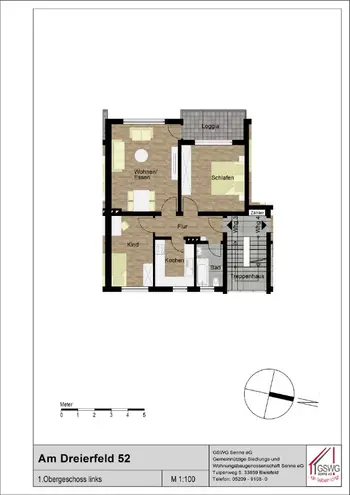 3 Zimmer Wohnung mit 65 m² in Bielefeld – Bild 2