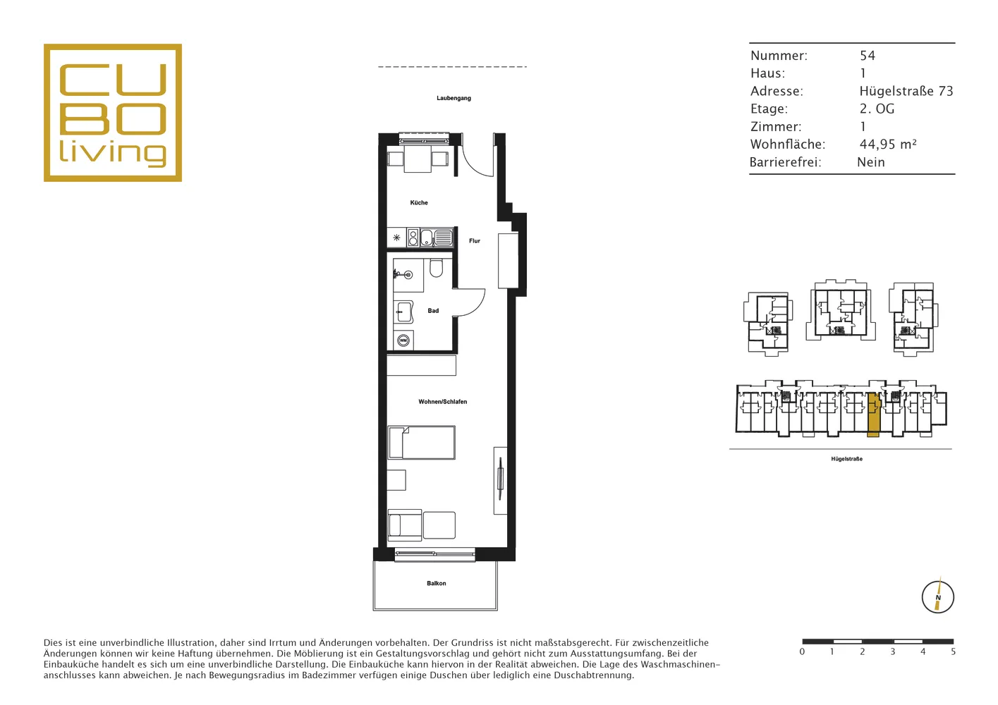 1 Zimmer Wohnung mit 45 m² in Darmstadt – Bild 6