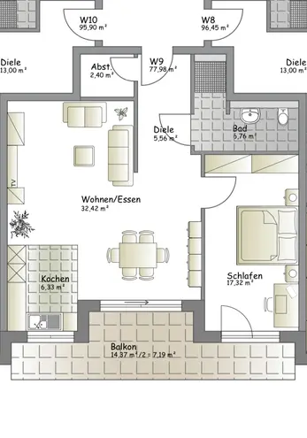 2 Zimmer Wohnung mit 78 m² in Hanau – Bild 4