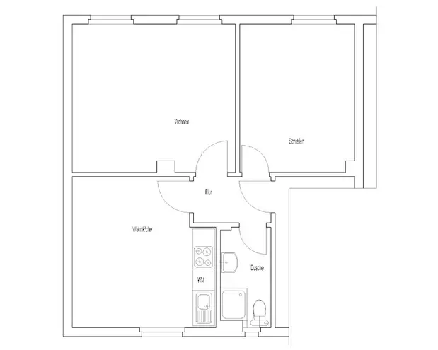 2 Zimmer Wohnung mit 55 m² in Braunschweig – Bild 2