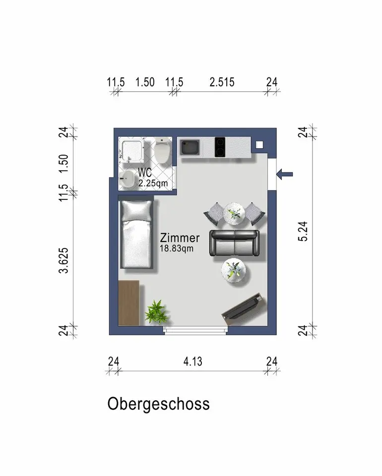 Studio mit 21 m² in Villingen-Schwenningen – Bild 4