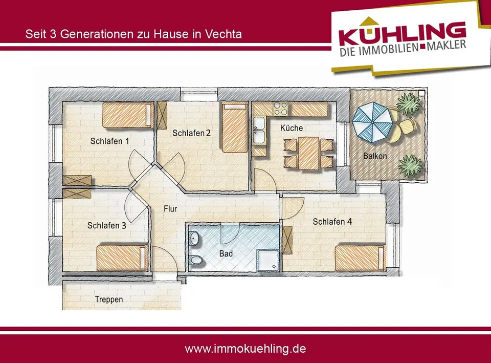 5 Zimmer Wohnung mit 12 m² in Vechta – Bild 6