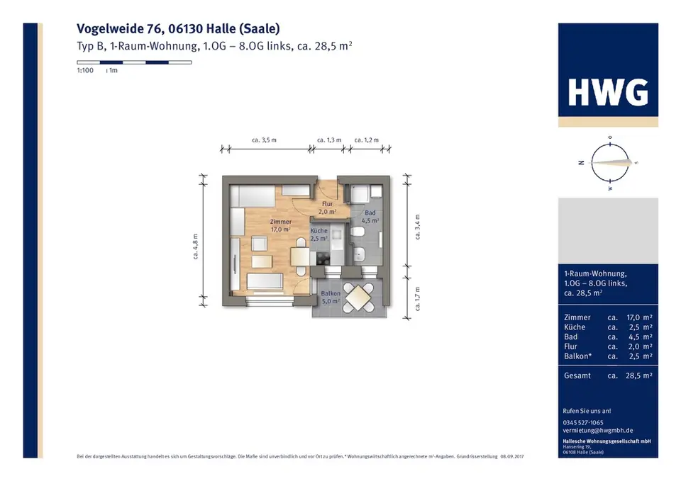 Studio mit 30 m² in Halle (Saale) – Bild 6