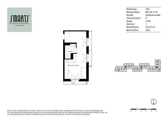 1 Zimmer Wohnung mit 33 m² in Nürnberg – Bild 10