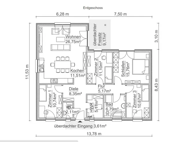 4 Zimmer Haus mit 115 m² in Berlin – Bild 2