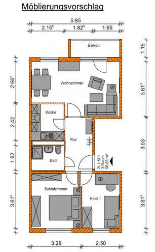 3 Zimmer Wohnung mit 54 m² in Magdeburg – Bild 10