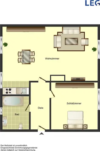 2 Zimmer Wohnung mit 42 m² in Hamm – Bild 2