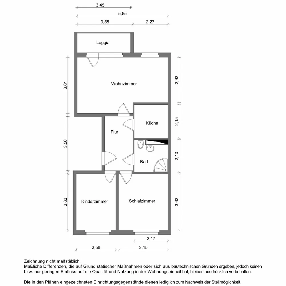 3 Zimmer Wohnung mit 58 m² in Zwickau – Bild 2