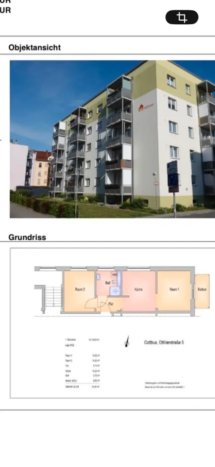 2 Zimmer Wohnung mit 54 m² in Cottbus – Bild 2