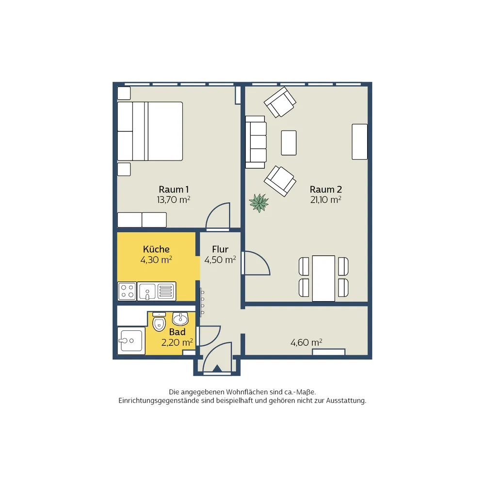 2 Zimmer Wohnung mit 50 m² in Leipzig – Bild 2