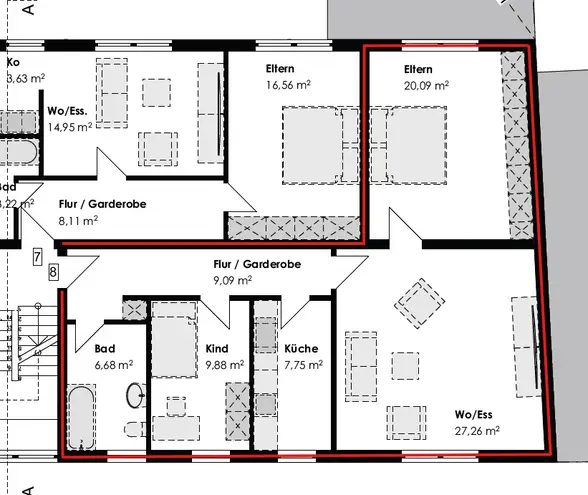 3 Zimmer Wohnung mit 81 m² in Augsburg – Bild 2