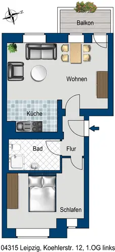 2 Zimmer Wohnung mit 50 m² in Leipzig – Bild 7