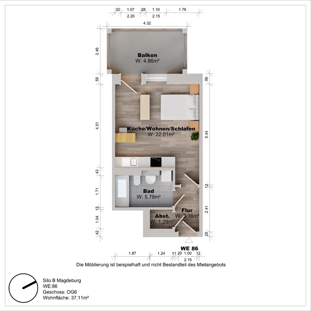 1 Zimmer Wohnung mit 38 m² in Magdeburg – Bild 9