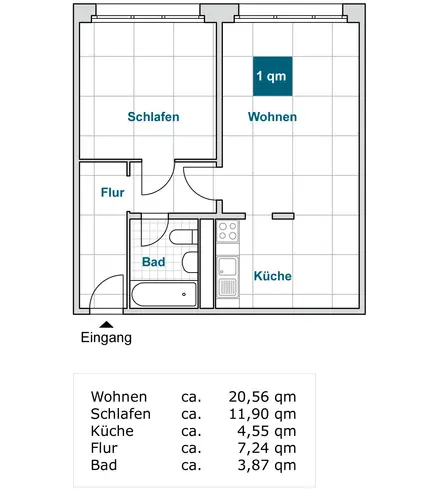 2 Zimmer Wohnung mit 48 m² in Dresden – Bild 2