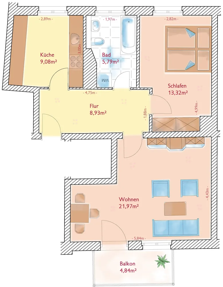 2 Zimmer Wohnung mit 62 m² in Frankfurt (Oder) – Bild 9