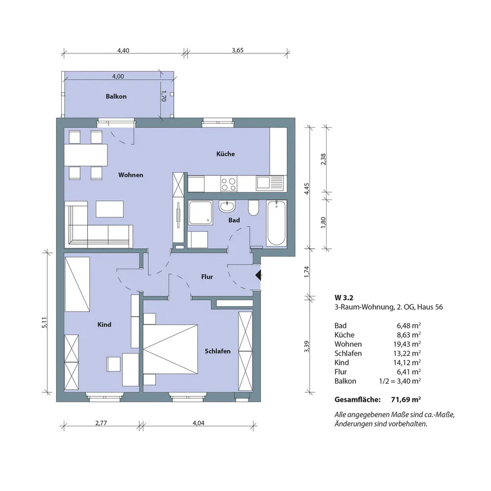 3 Zimmer Wohnung mit 71 m² in Gera – Bild 3