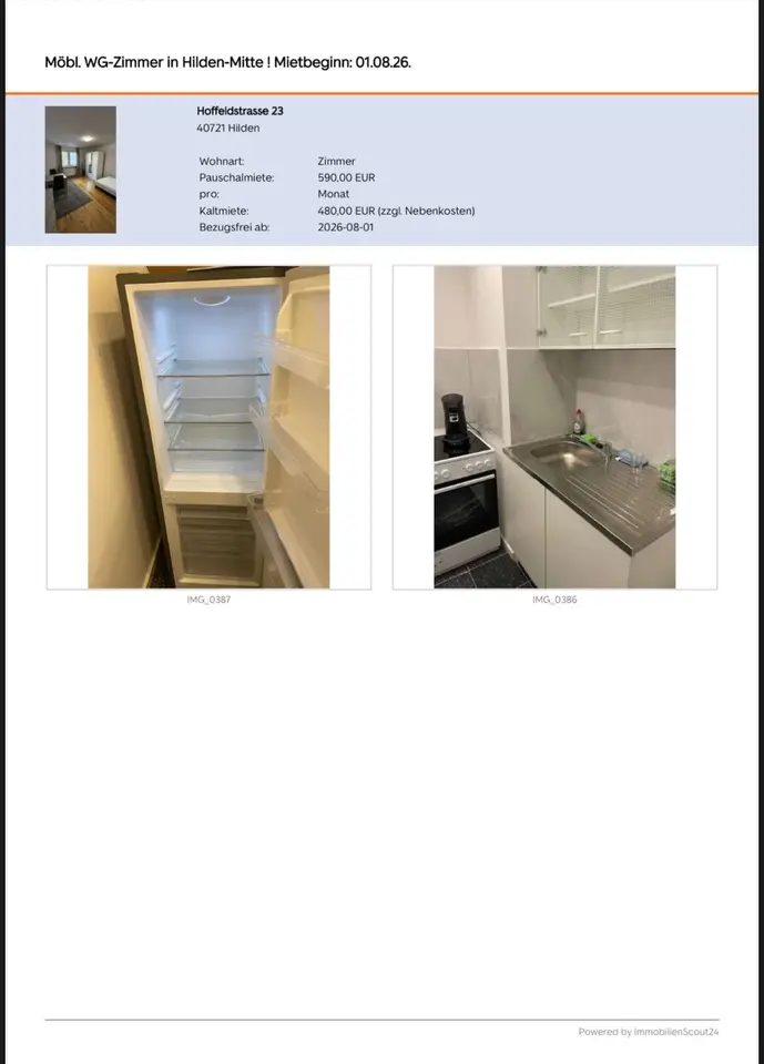 WG-Zimmer mit 18 m² in Düsseldorf – Bild 3