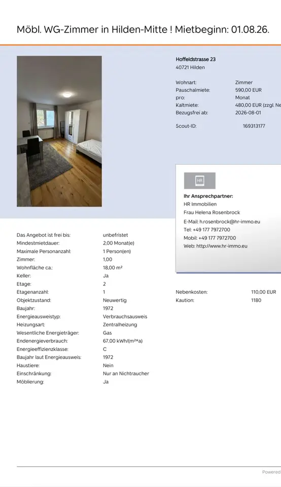 WG-Zimmer mit 18 m² in Düsseldorf – Bild 5