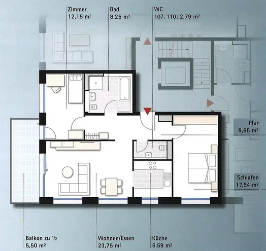 3 Zimmer Wohnung mit 86 m² in Stuttgart – Bild 2