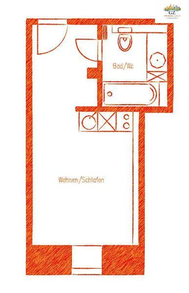 1 Zimmer Wohnung mit 22 m² in Dresden – Bild 2