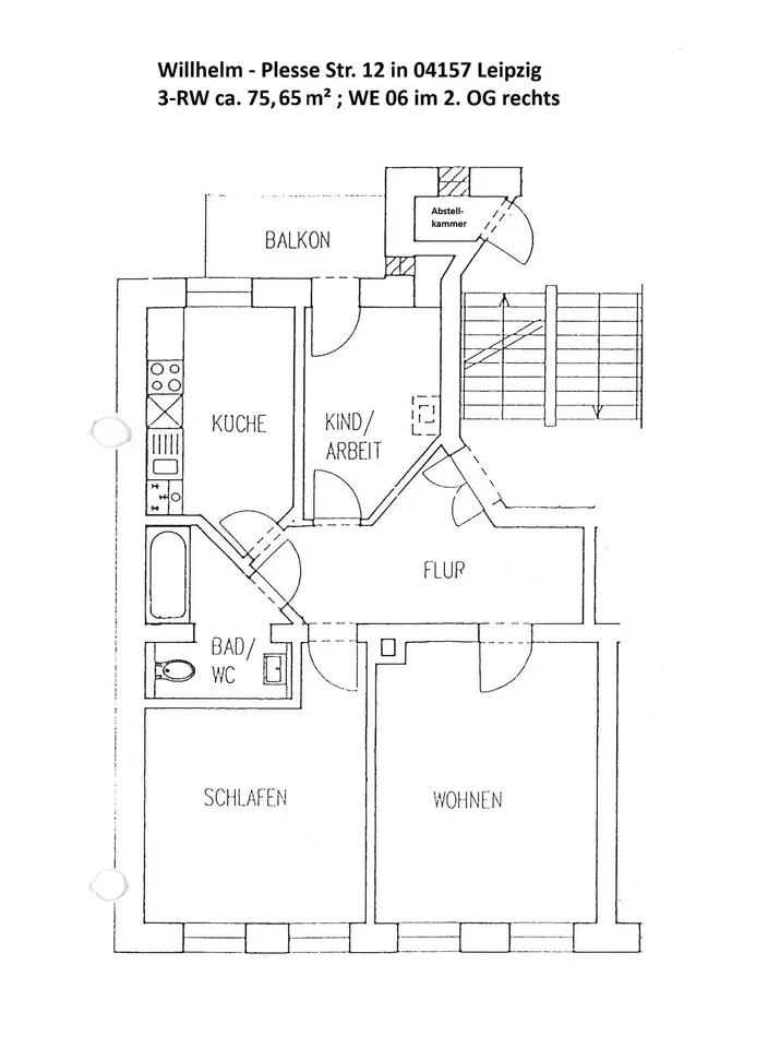 3 Zimmer Wohnung mit 76 m² in Leipzig – Bild 5