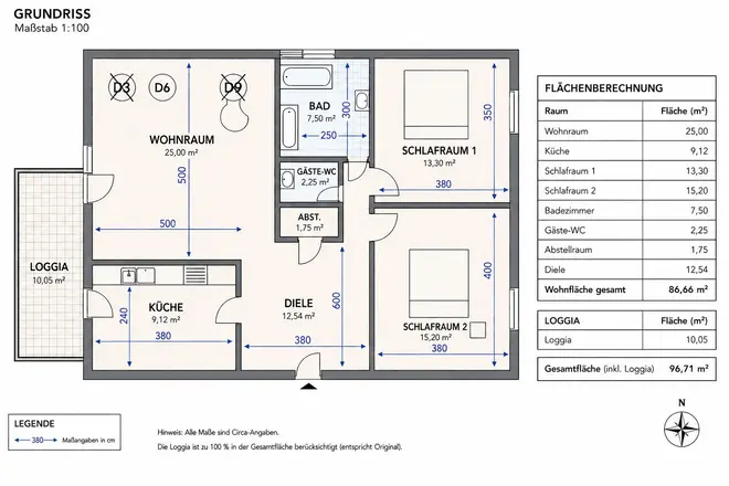 3 Zimmer Wohnung mit 91 m² in Düsseldorf – Bild 2