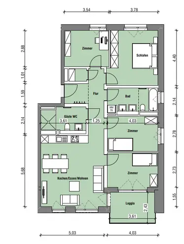 5 Zimmer Wohnung mit 110 m² in Münster – Bild 3