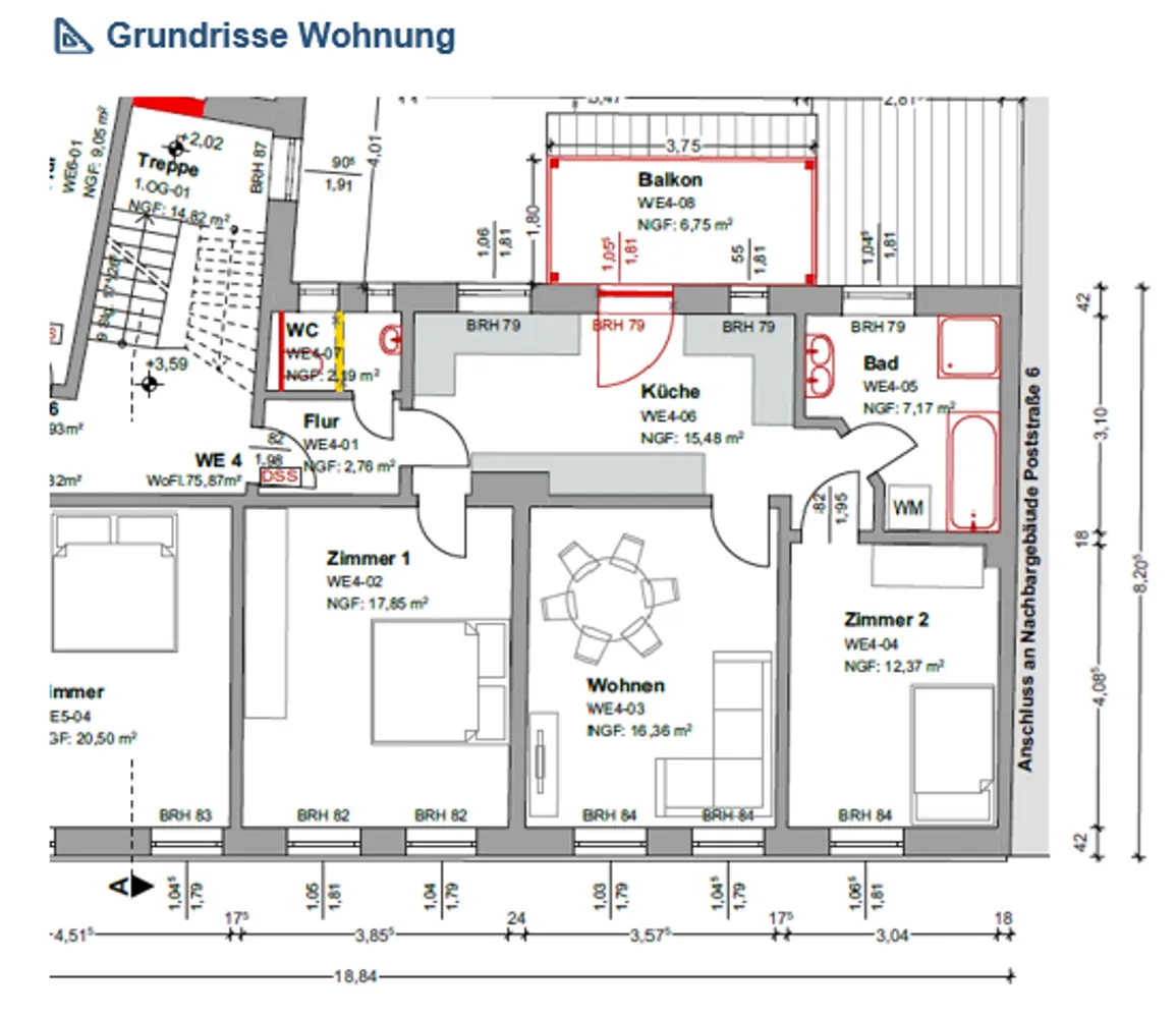 3 Zimmer Wohnung mit 74 m² in Erfurt – Bild 2